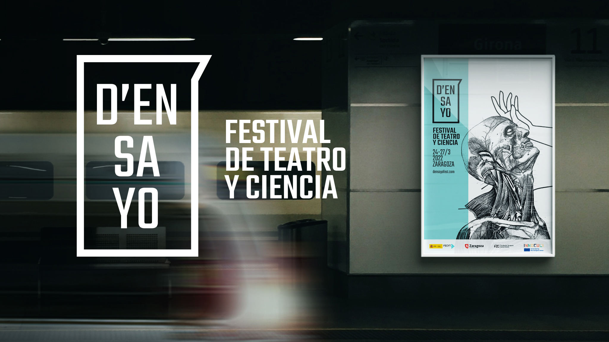 Cartel para el Festila de Teatro y Ciencia D'ensayo de Zaragoza