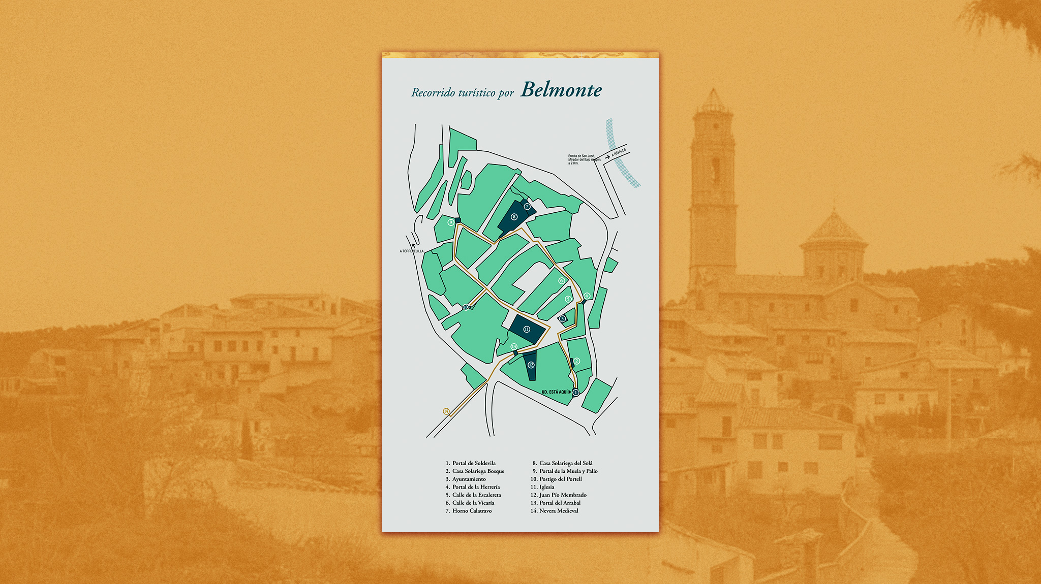 Diseño mapa recorrido turístico por Belmonte