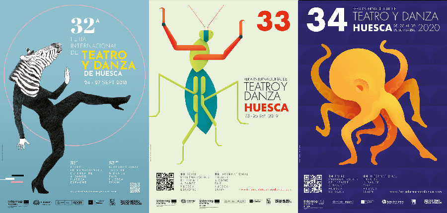 Serie de carteles Feria Internacional de Teatro y danza de Huesca